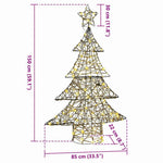 HKH Árvore de Natal com 120 LED em Vime - Branco Quente