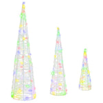 HKH Conjunto de 3 Árvores de Natal em Acrílo - Colorido