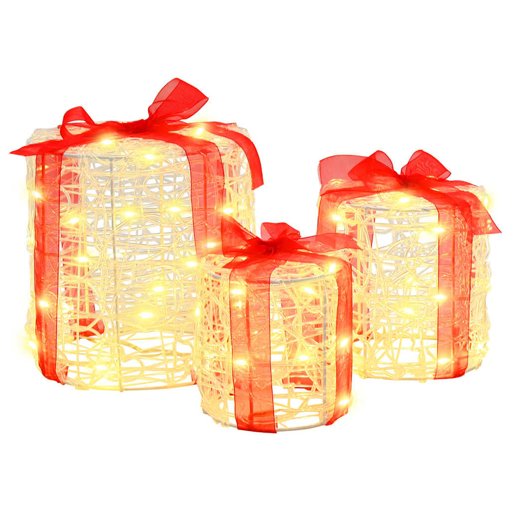 HKH Juego de 3 Regalos Decorativos - Blanco Cálido