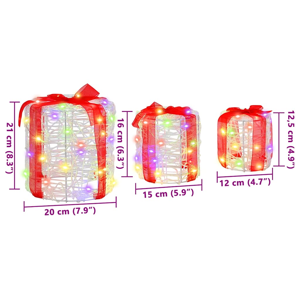 HKH Conjunto de 3 Presentes Decorativos - Colorido