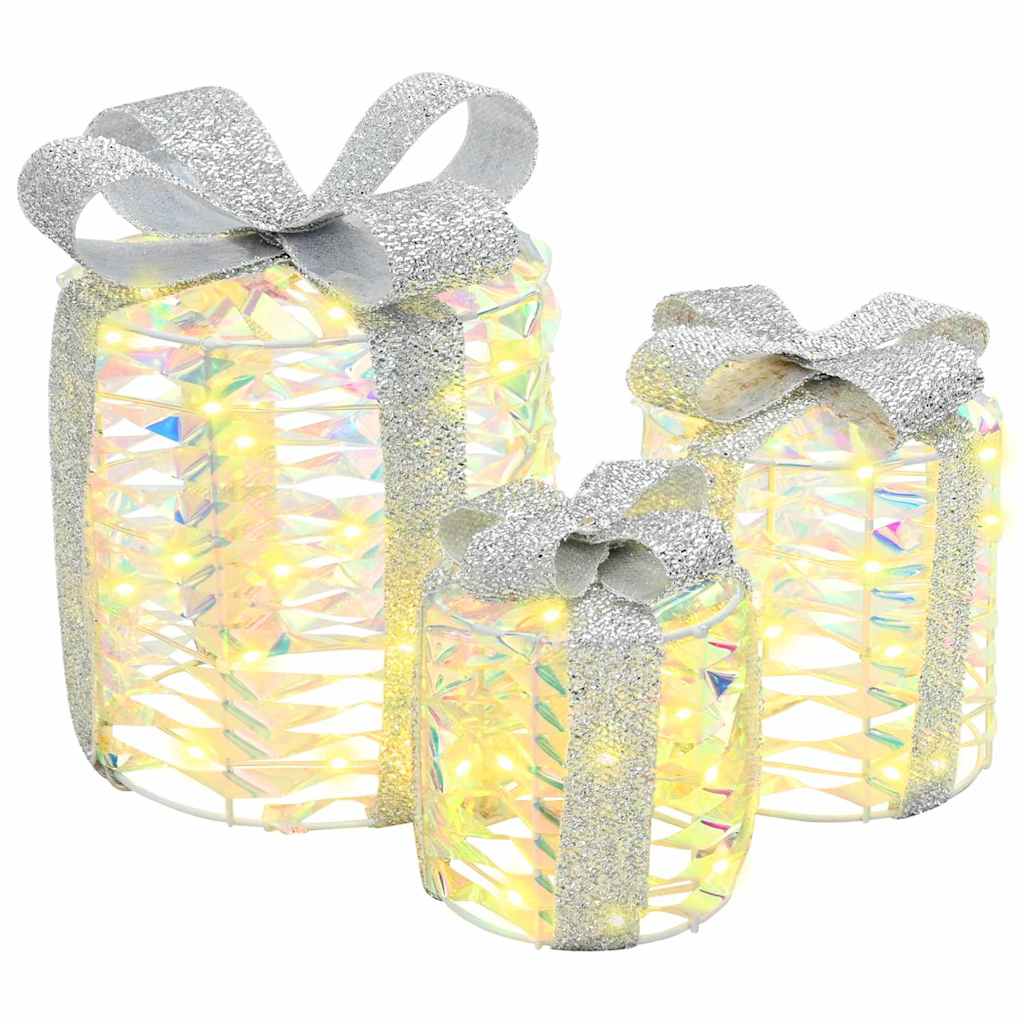 HKH Juego de 3 Regalos Decorativos de PET - Blanco Cálido
