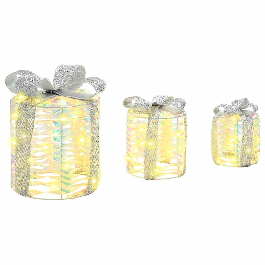 HKH Juego de 3 Regalos Decorativos de PET - Blanco Cálido