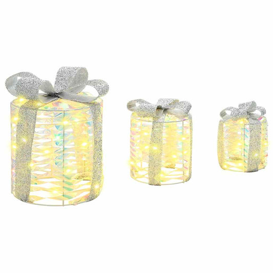 HKH Conjunto de 3 Presentes Decorativos em PET - Branco Quente