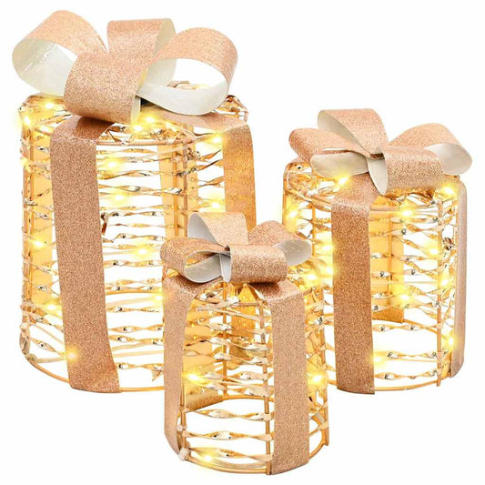 HKH Conjunto de 3 Presentes Decorativos em PET - Branco Quente