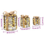 HKH Conjunto de 3 Presentes Decorativos em Vime Branco Quente