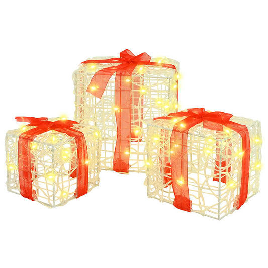 HKH Conjunto de 3 Presentes Decorativos em Acrílo - Branco Quente