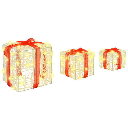 HKH Conjunto de 3 Presentes Decorativos em Acrílo - Branco Quente