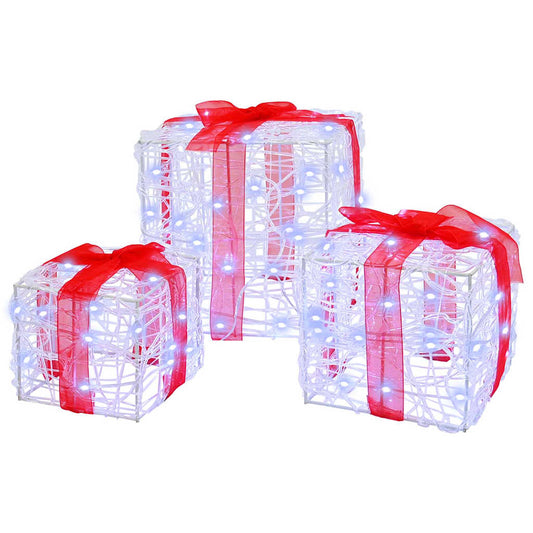 HKH Conjunto de 3 Presentes Decorativos em Acrílo - Branco Frio