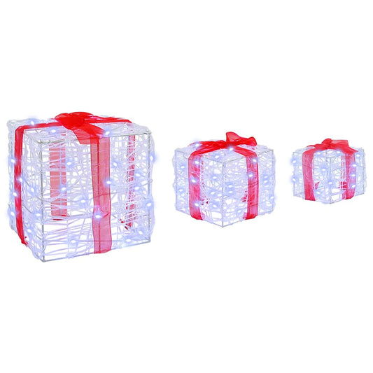 HKH Conjunto de 3 Presentes Decorativos em Acrílo - Branco Frio