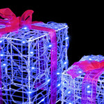 HKH Conjunto de 3 Presentes Decorativos com 60 LED's em Acrílo - Azul