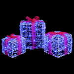 HKH Conjunto de 3 Presentes Decorativos com 60 LED's em Acrílo - Azul