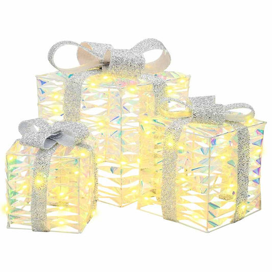 HKH Conjunto de 3 Presentes Decorativos em PET - Branco Quente