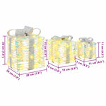 HKH Conjunto de 3 Presentes Decorativos em PET - Branco Quente