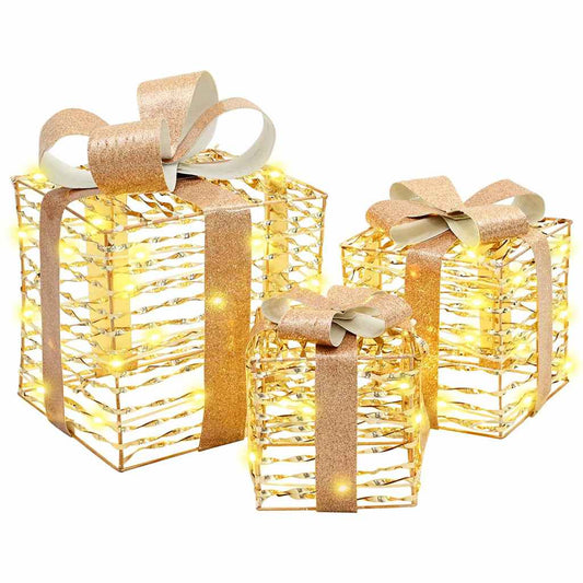 HKH Conjunto de 3 Presentes Decorativos em PET - Branco Quente