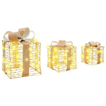 HKH Conjunto de 3 Presentes Decorativos em PET - Branco Quente