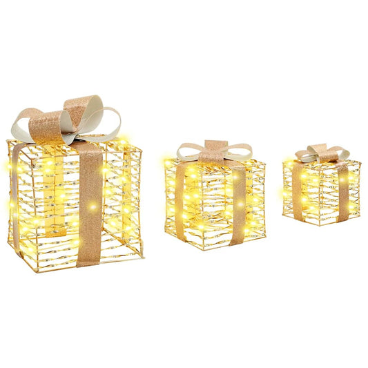 HKH Conjunto de 3 Presentes Decorativos em PET - Branco Quente