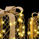 HKH Conjunto de 3 Presentes Decorativos em Vime - Branco Quente
