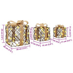 HKH Conjunto de 3 Presentes Decorativos em Vime - Branco Quente