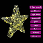 HKH Estrela 3d com 50 LED em Acrílo - Branco Quente
