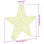 HKH Estrela 3d com 50 LED em Acrílo - Branco Quente