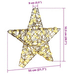 HKH Estrela 3d com 50 LED em Vime - Branco Quente