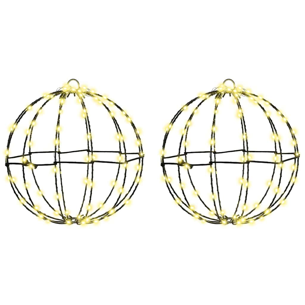 HKH Conjunto de 2 Bolas com 192 LED's em Metal - Branco Quente