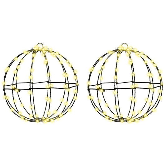 HKH Conjunto de 2 Bolas com 192 LED's em Metal - Branco Quente