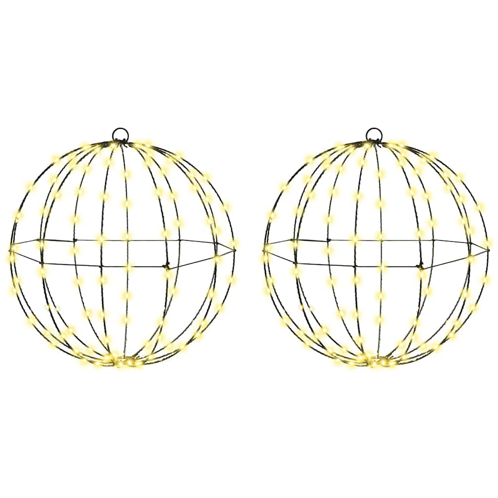 HKH Conjunto de 2 Bolas com 192 LED's em Metal - Branco Quente