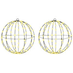 HKH Conjunto de 2 Bolas com 192 LED's em Metal - Branco Quente