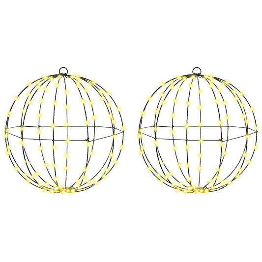 HKH Conjunto de 2 Bolas com 192 LED's em Metal - Branco Quente