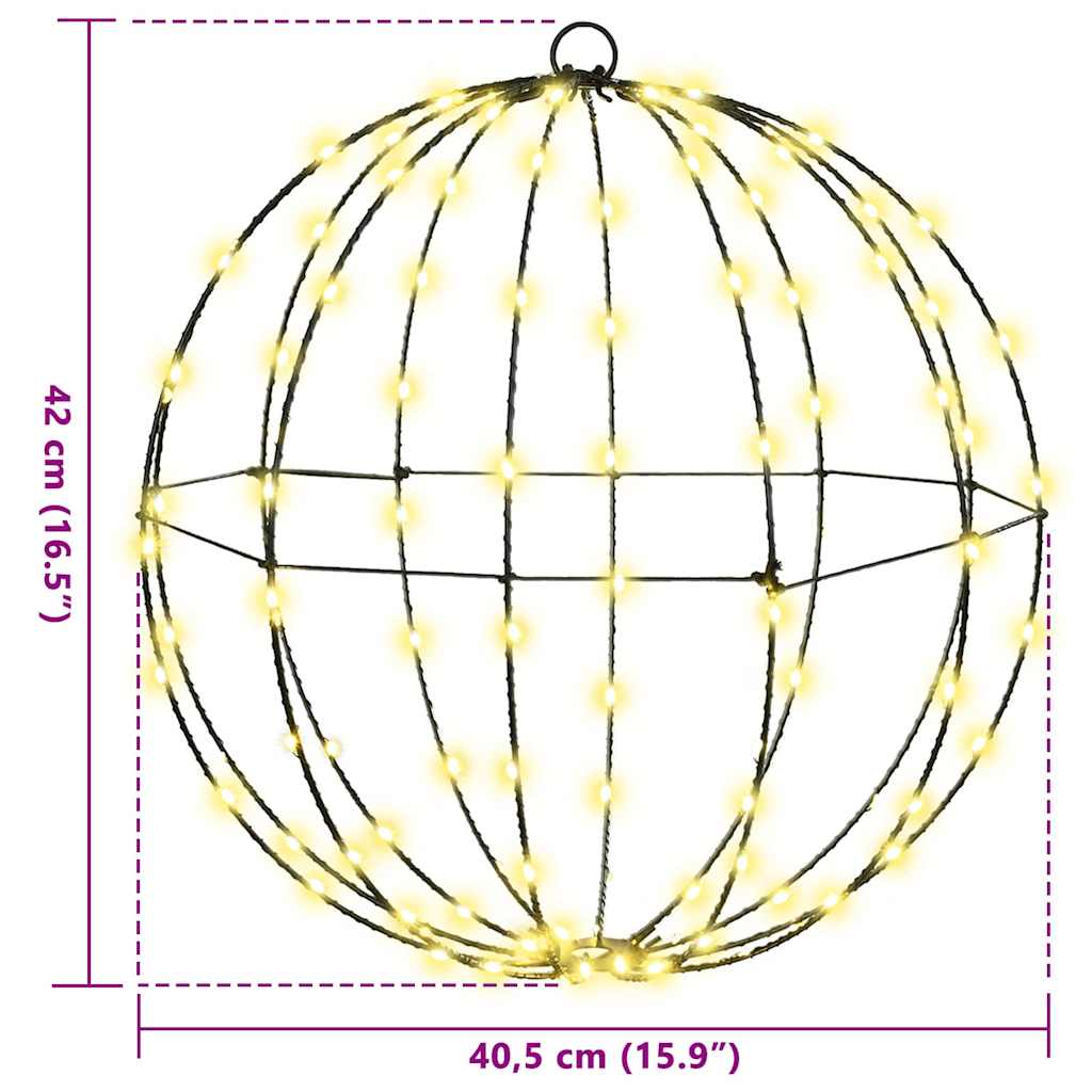 HKH Conjunto de 2 Bolas com 192 LED's em Metal - Branco Quente