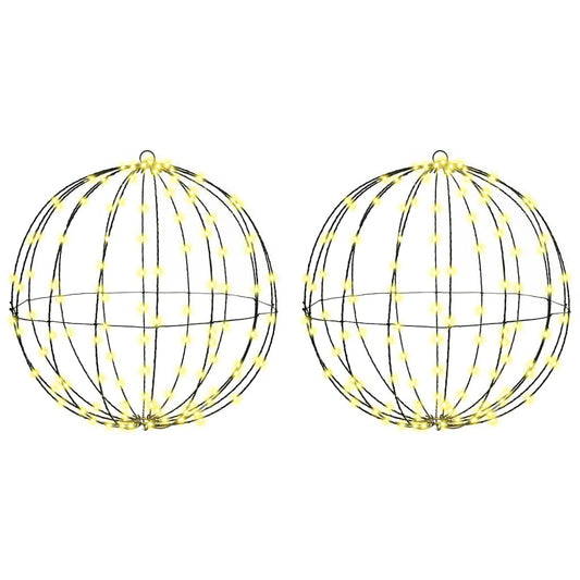 HKH Conjunto de 2 Bolas com 320 LED's em Metal - Branco Quente