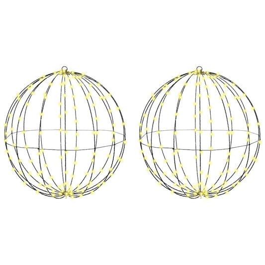 HKH Conjunto de 2 Bolas com 384 LED's em Metal - Branco Quente