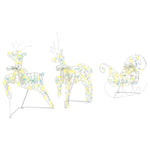 HKH Conjunto de 3 Renas com 60 LED's em PET - Branco Quente