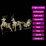 HKH Conjunto de 3 Renas com 60 LED's em PET - Branco Quente
