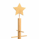 HKH Árvore de Natal de Madeira com Suporte Castanho em Bambu