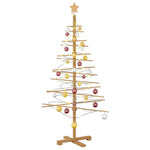 HKH Árvore de Natal de Madeira com Suporte Castanho em Bambu
