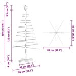 HKH Árvore de Natal de Madeira com Suporte Castanho em Bambu