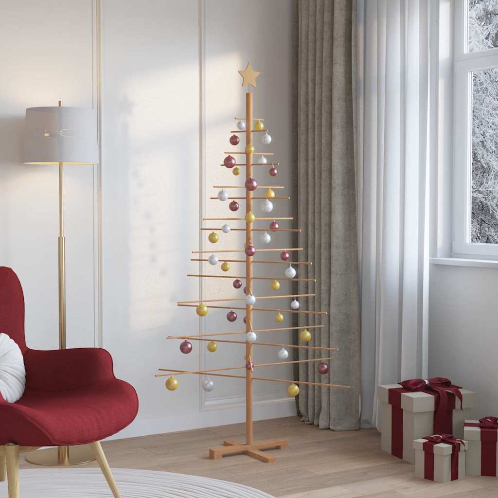 HKH Árvore de Natal de Madeira com Suporte Castanho em Bambu