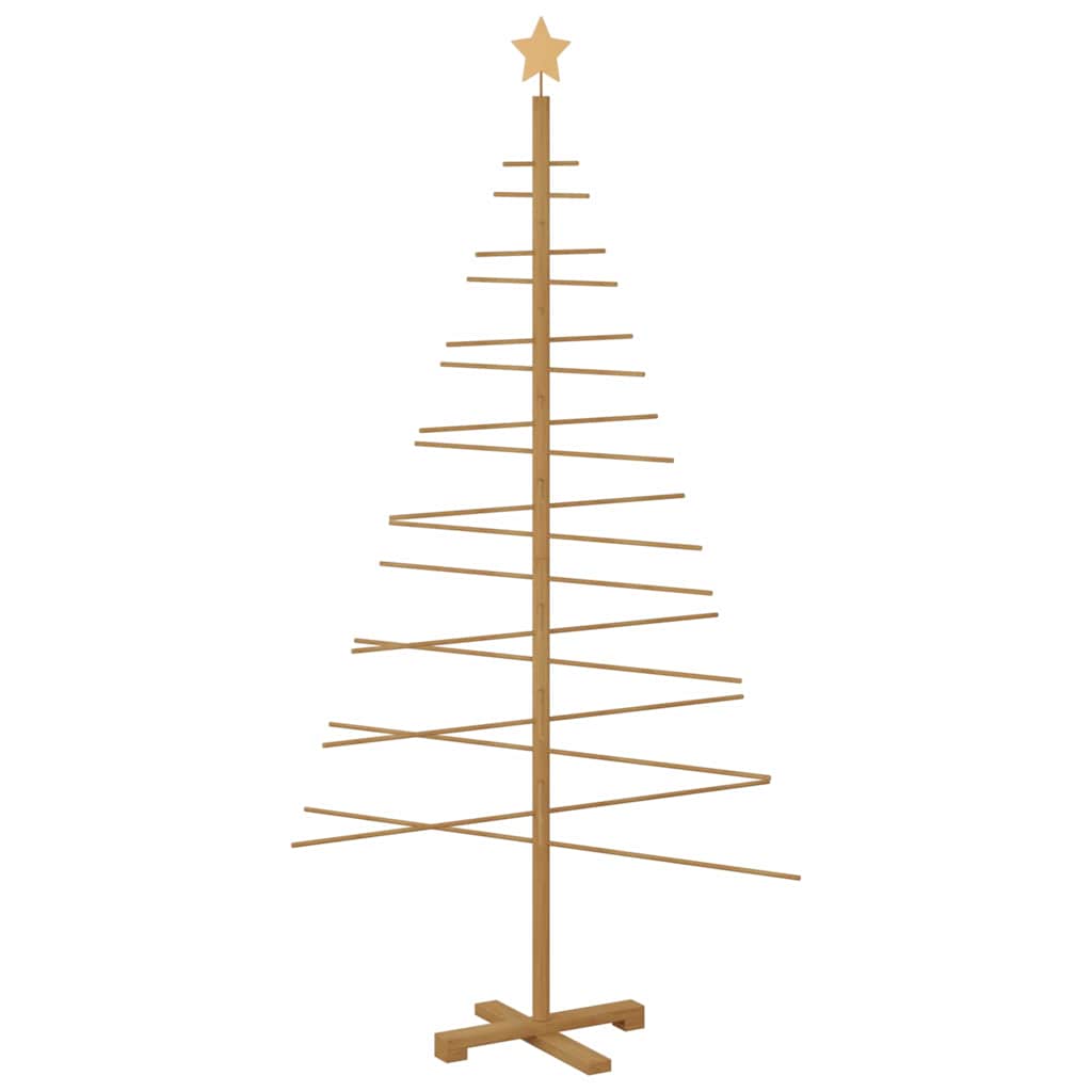 HKH Árvore de Natal de Madeira com Suporte Castanho em Bambu