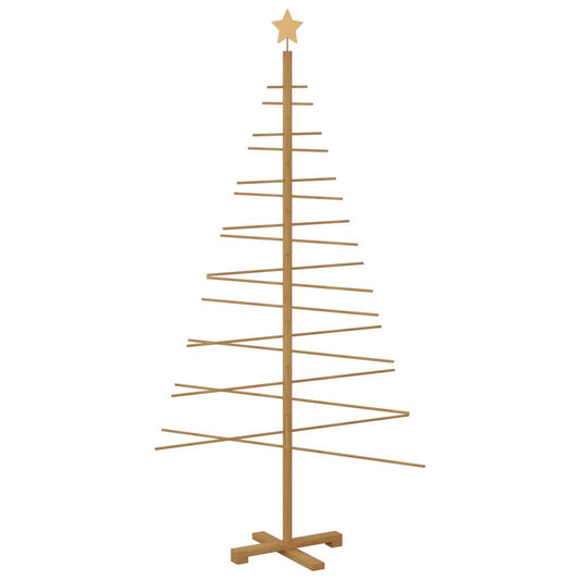 HKH Árvore de Natal de Madeira com Suporte Castanho em Bambu