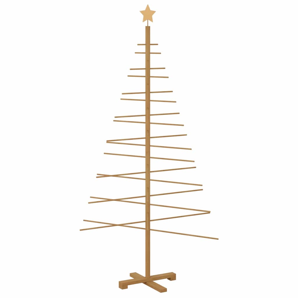 HKH Árvore de Natal de Madeira com Suporte Castanho em Bambu