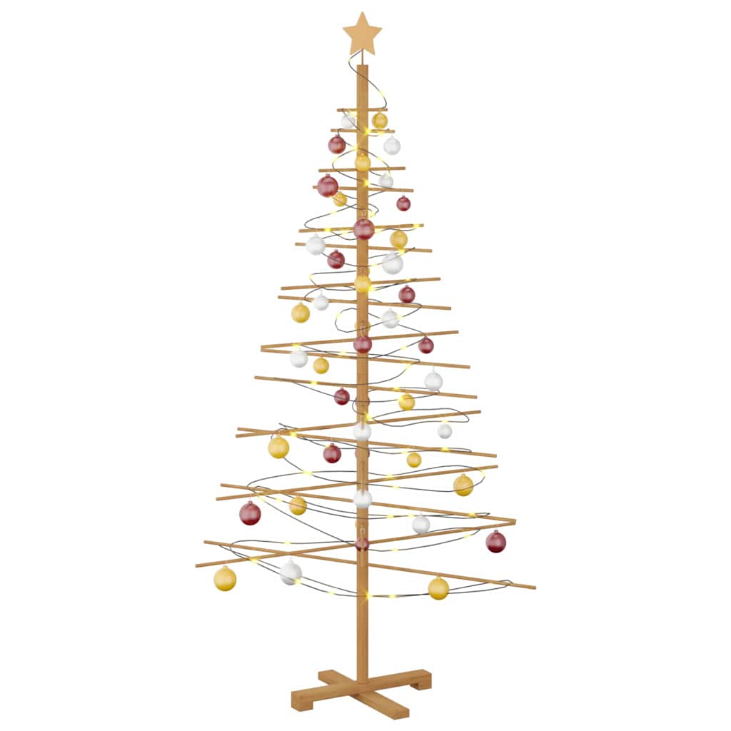 HKH Árvore de Natal de Madeira com Suporte Castanho em Bambu
