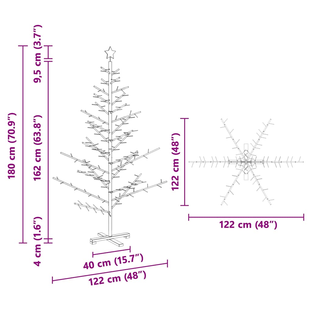 HKH Árvore de Natal de Madeira com Suporte - Natural