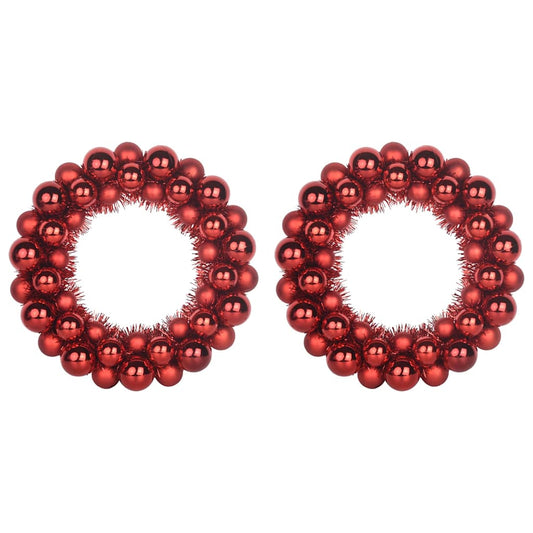 HKH Conjunto de 2 Guirlandas de Bolas de Natal - Vermelho