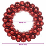HKH Conjunto de 2 Guirlandas de Bolas de Natal - Vermelho