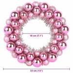 HKH Conjunto de 2 Guirlandas de Bolas de Natal - Rosa