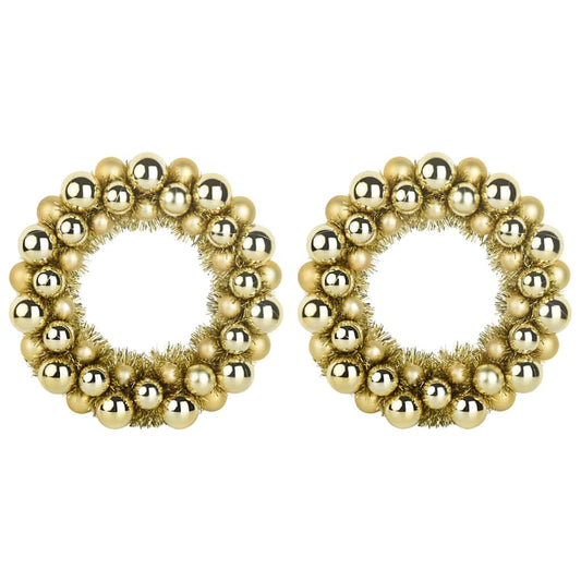 HKH Conjunto de 2 Guirlandas de Bolas de Natal Ouro