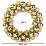 HKH Conjunto de 2 Guirlandas de Bolas de Natal Ouro