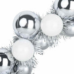 HKH Conjunto de 2 Guirlandas de Bolas de Natal - Branco e Prateado